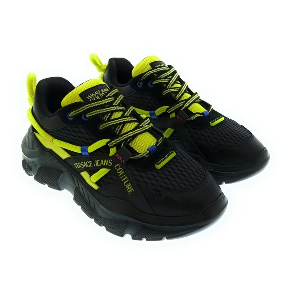 Versace Jeans Couture Black/Yellow Mens Fashion Athletic Sneakers-